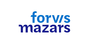 logo forvis mazars écriture bleue